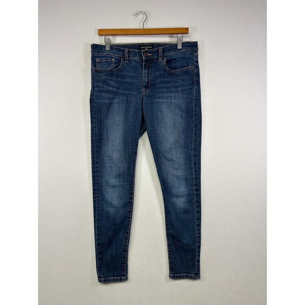 Classic Minimalist Banana Republic Womens 30/10 Blue Skinny‎ Stretch Denim Jeans